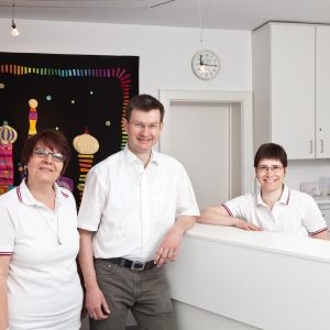 Team an der Anmeldung